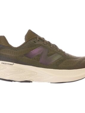New Balance Olive Green Fresh Foam Running Sneaker with Iridescent Logo